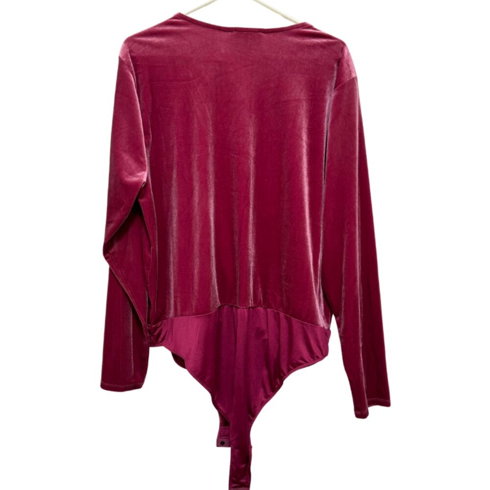 Woman's Bodysuit "And Now This" Brand, 3X, Velvet, Pink, - Picture 3 of 3